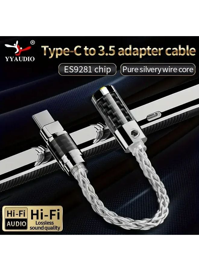 YYAUDIO Hi Fi مشغل صوتي محمول مع شريحة ALC9281C Pro محول من USB Type C إلى 3.5 مم محول مقبس ميكروفون 6.69 بوصة - Image 1